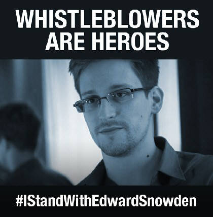 edwrd snowden. massenüberwachung gefährdet die abwehr von terrorattacken. whistleblowers are heroes