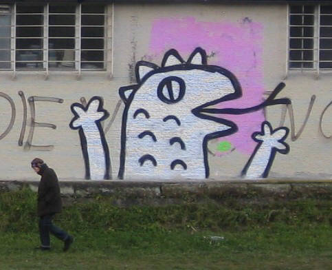 REPTILIANS graffiti street art zurich switzerland. THEY LIVE WE SLEEP