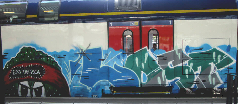 LOST ONES eat the rich train graffiti zürich