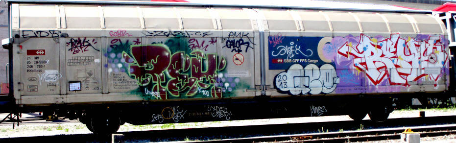 REK SBB-güterwagen graffiti