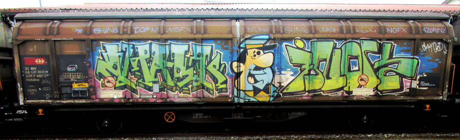ZMASK  INOL graffiti SBB-gterwagen freight train graffiti zuerich switzerland