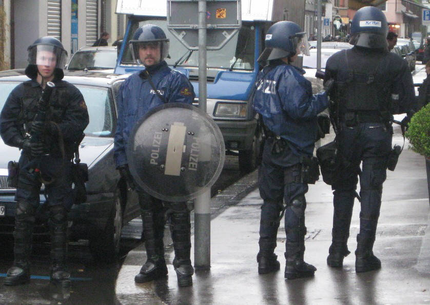 RIOT POLICE ZURICH SWITZERLAND MAY 1, 2O10. RIOT SQUAD IN ZURICH SWITZERLAND
