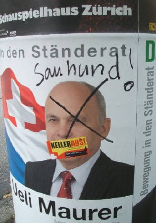 Ueli Maurer in den Stnderat Wahlplakat - Kasernenstrasse Zrich, 30. Sept. 2007