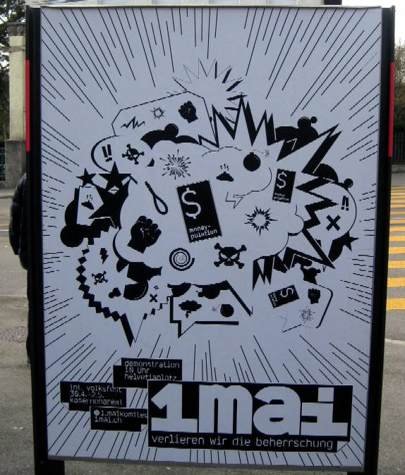 1. mai plakat 2010 zrich schweiz. verlieren wir die beherrschung