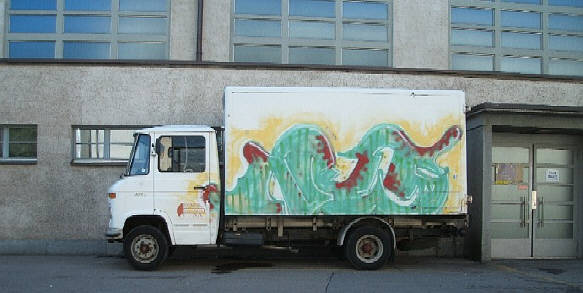 graffiti truck selnaustrasse zrich