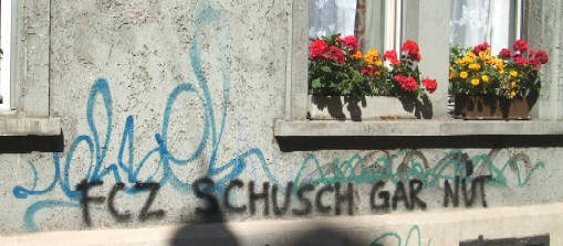 FCZ - schusch gar nt. - FCZ graffiti rotwandstrasse zrich-aussersihl. Fussball Club Zrich FCZ FC Zrich